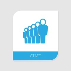 Editable filled staff icon from Business People icons category. Isolated vector staff sign on white background