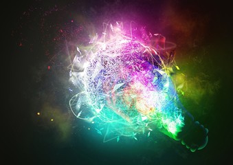 カラフルで抽象的な電球