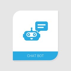 Fototapeta premium Editable filled Chat Bot icon from Artificial Intelligence icons category. Isolated vector Chat Bot sign on white background
