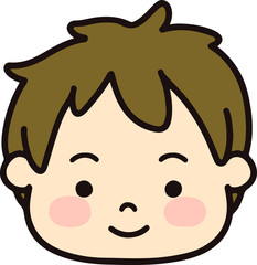 Simple and cute face of a boy smiling