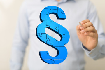paragraph law sign digital in hand