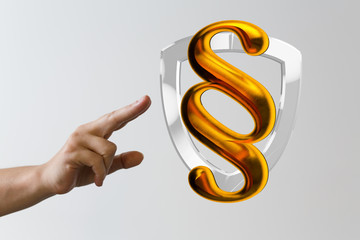 paragraph law sign digital in hand