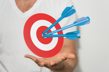 Marketing And Communication Success Concept dart.