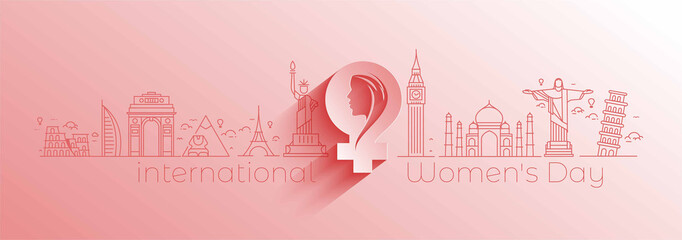 8 march Happy Women's Day Stylish Typography Text. Vector Illustration