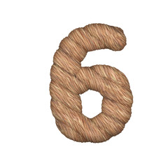 Letter stylized in the form of a rope - 3D render