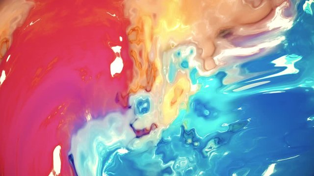 colourful liquid surface of abstract planet, 4K abstract liquid animation