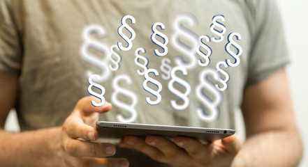 paragraph law sign digital in hand