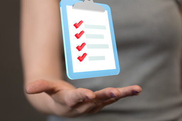 Digital checklist or todo-list displayed .
