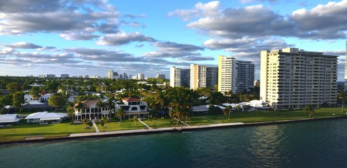 Late afternoon sunlight on the Port of Everglades