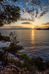 Fototapeta na wymiar Sunset Above Sea - Mljet, Dalmatia, Croatia