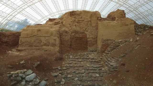 Flying near the Canaanite Gate at Biblical Tel Dan. Israel. DJI-0008-01