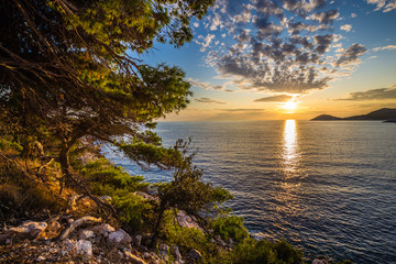 Sunset Above Sea - Mljet, Dalmatia, Croatia