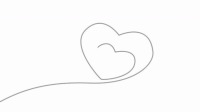 B roll Footage Continuous one line of heart broken. no in love. animation vector.