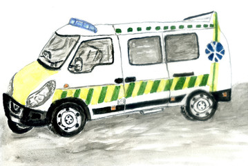 Ambulance car art
