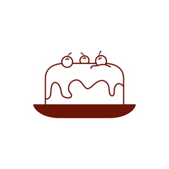 Isolated sweet cake line style icon vector design