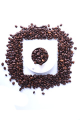 Coffee beans isolated on white background