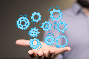 Gear With Success Concept digital.