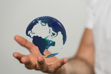 digital earth connection concept 3d.