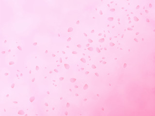 淡い色調の桜吹雪イラスト