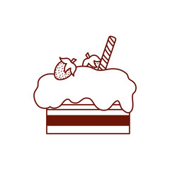 Isolated sweet cake line style icon vector design