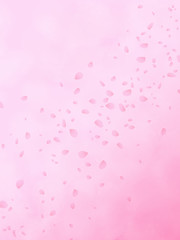 淡い色調の桜吹雪イラスト