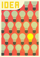 Think Successful vision idea concept with icon of  light bulb . Eps10 vector illustration, Symbol Growth, economy, investment , technology and leadership