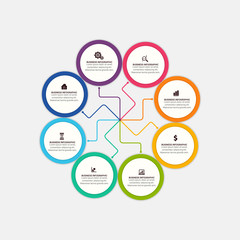 Presentation Template design. Business data graphs. Vector financial and marketing charts.