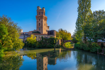 Fototapeta na wymiar The Carrara Castle (Castello Carrarese) in Padua (Padova), Veneto, Italy. It is one of the most important historical and architectural heritages of Padua.