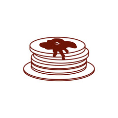 Isolated sweet pancakes line style icon vector design