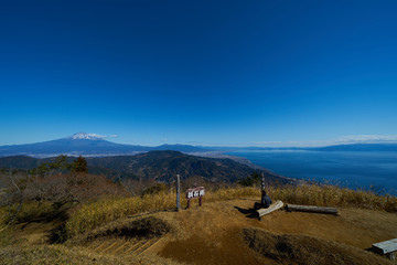mt. fuji and suruga bay in shizuoka, japan