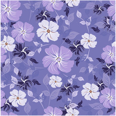 Vector abstract background flowers seamless pattern