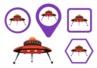 UFO icon, vector design