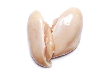 raw chicken fillet isolated on a white background