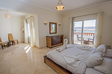 Interior design of double bedroom in house