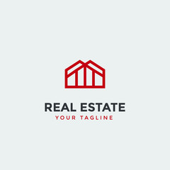 real estate logo design template, Construction Architecture Building symbol vector editable