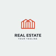 real estate logo design template, Construction Architecture Building symbol vector editable