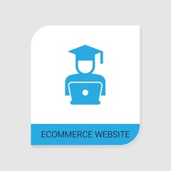 Editable filled eCommerce website icon from eCommerce icons category. Isolated vector eCommerce website sign on white background