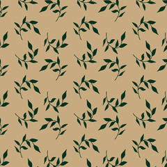 Obraz na płótnie Canvas trendy 2020 fabric vintage colors seamless pattern, leaves vector background