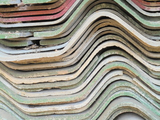 Many ancient tiles in the temple