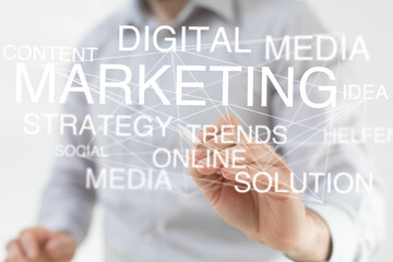 marketing digital concept in hand