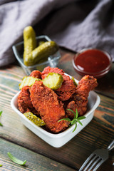 Nashville hot chicken, wings and legs