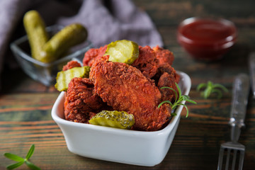 Nashville hot chicken, wings and legs