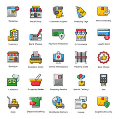  Internet Shopping Flat Icons Pack 