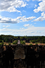 Fototapeta na wymiar View from the temple from the beautiful temple of Angkor Wat