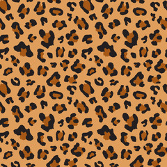 Leopard seamless pattern design, vector illustration background