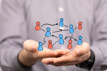 team work connection digital concept .