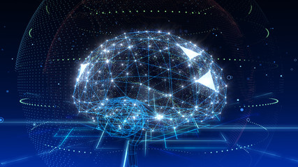 Obraz premium AI artificial intelligence digital network computer technologies 3D illustration