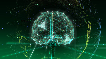 AI artificial intelligence digital network computer technologies 3D illustration