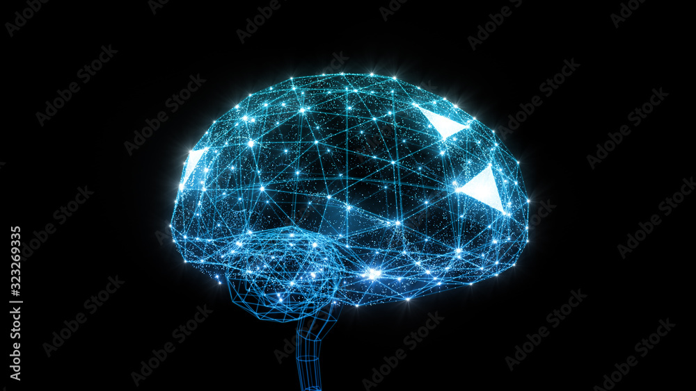 Wall mural ai artificial intelligence digital network computer technologies 3d illustration