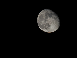   Full moon on black background. Full moon on the dark night
